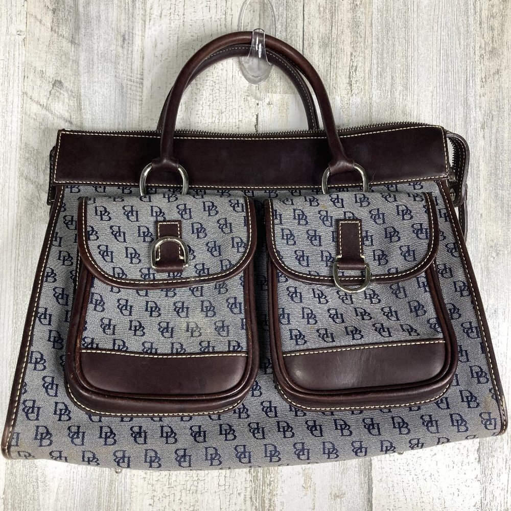 Dooney And Bourke Womens Gray Signature Jacquard Tote